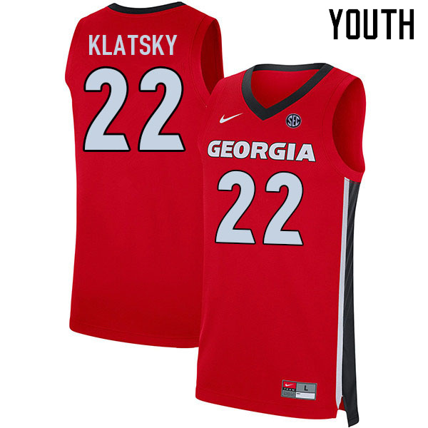 Youth #22 Brandon Klatsky Georgia Bulldogs College Basketball Jerseys Sale-Red